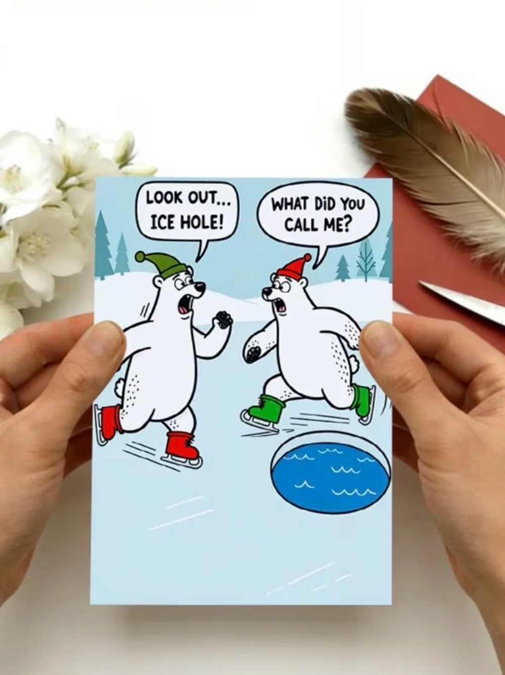 Funny Holiday Polar Bear Greeting Card